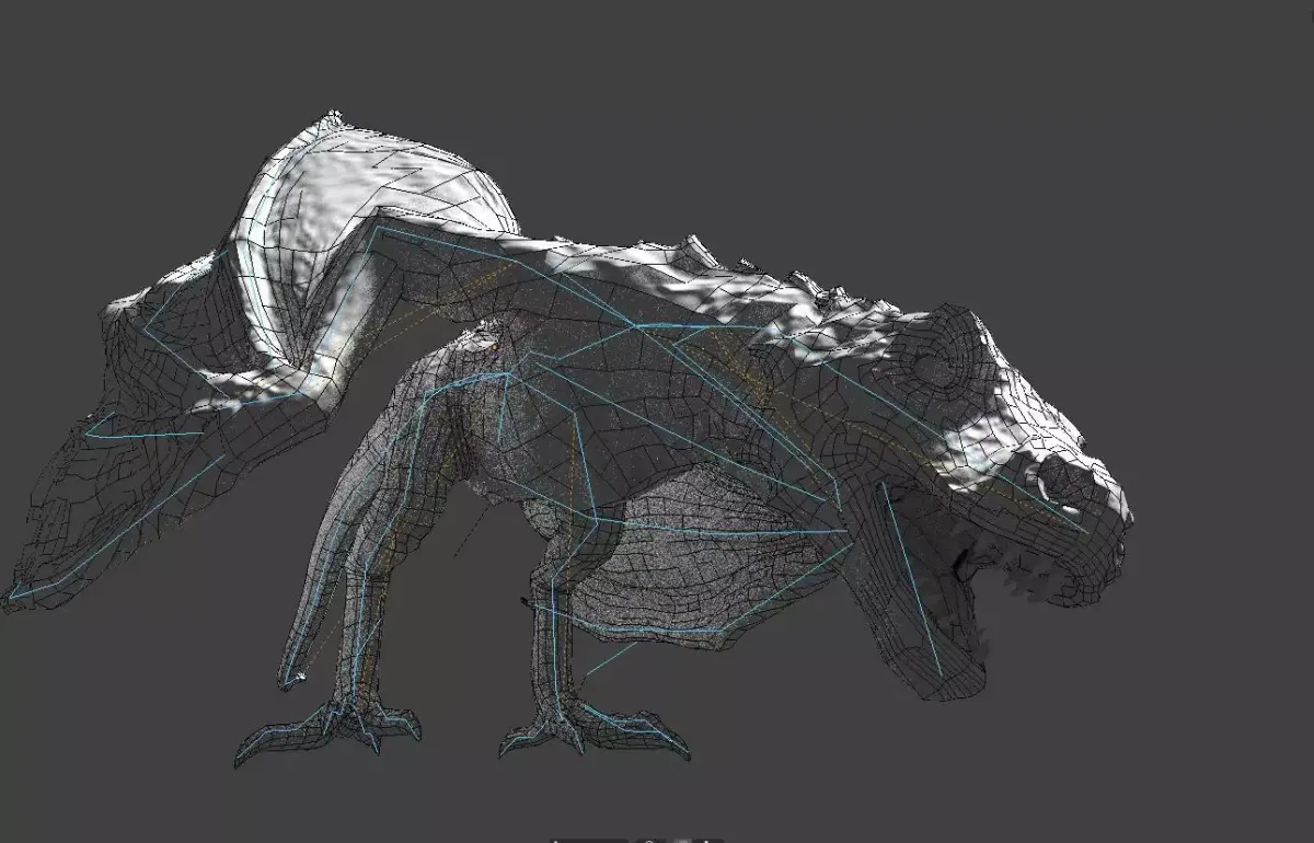 Wyvern esc Dragon Low-poly 3D model