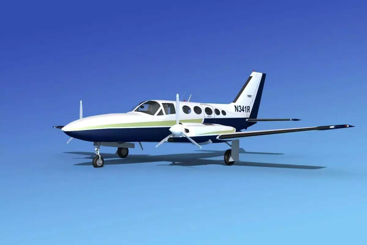 Cessna 414A Chancellor V03 3D model