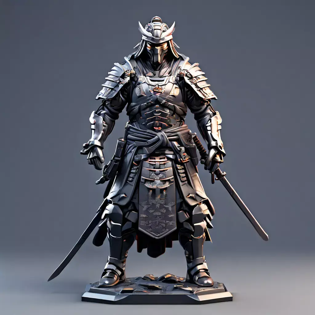 SciFi Samurai Warrior 3D Model Low-poly 3D model