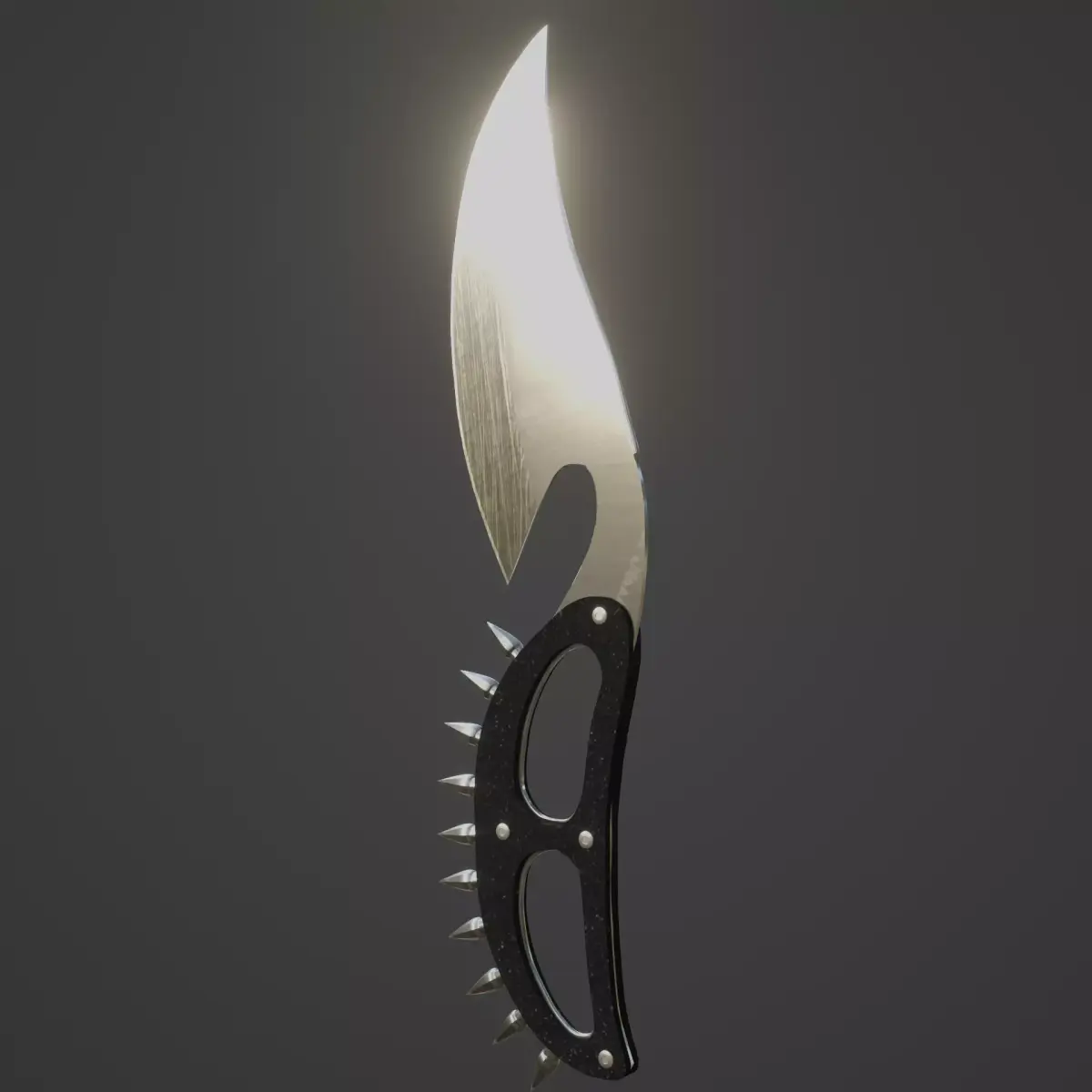 Knife Low-poly 3D model with spikes Free low-poly 3D model