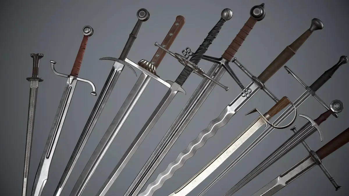 Realistic Medieval Swords Low-poly 3D model