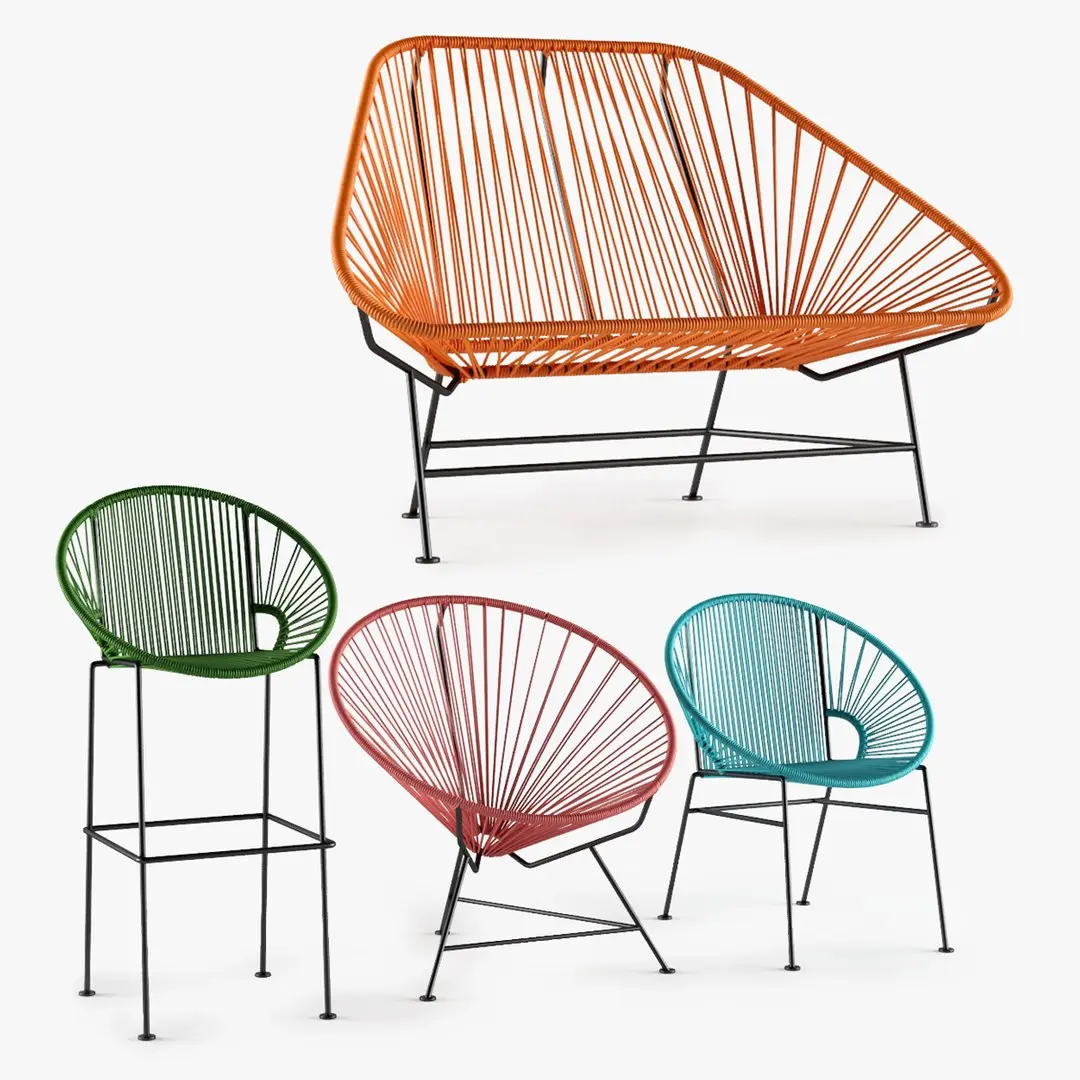 Acapulco Lounge Furniture Set 02 3D model