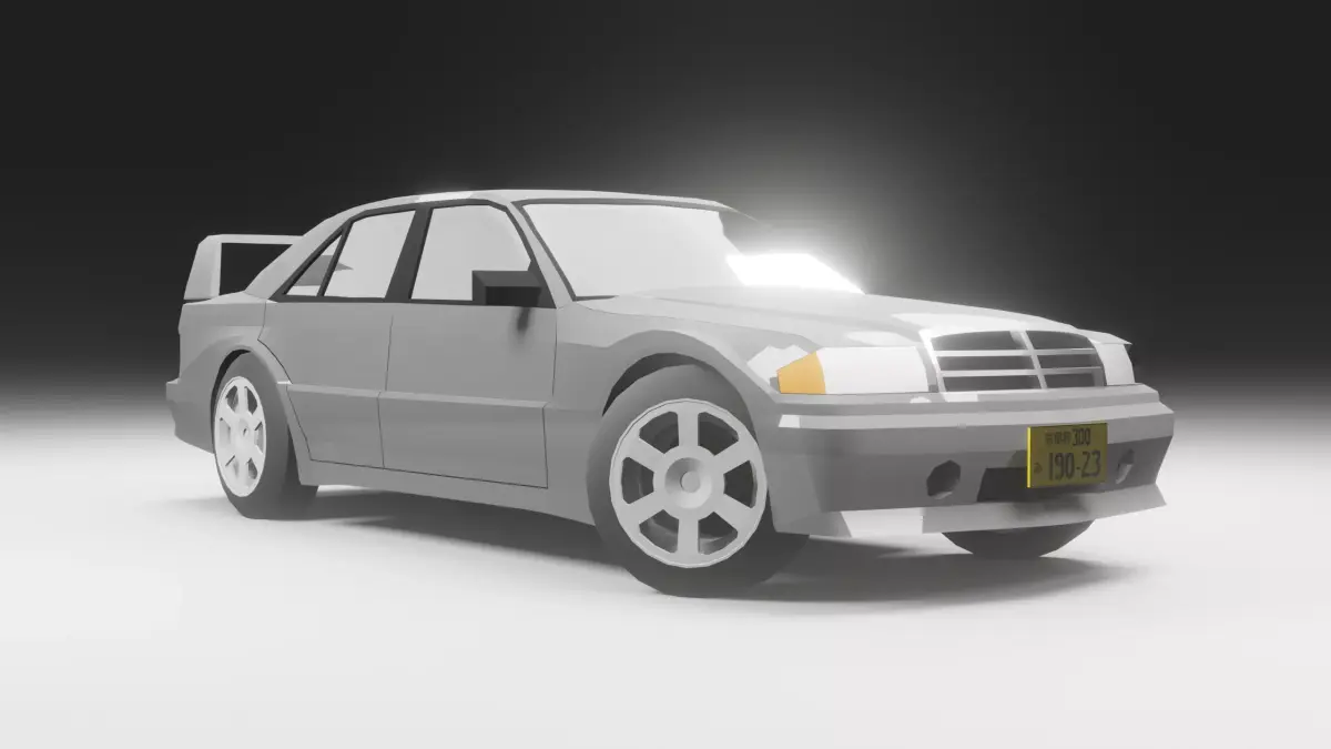 Mercedes-Benz Evolution II 190E Free low-poly 3D model