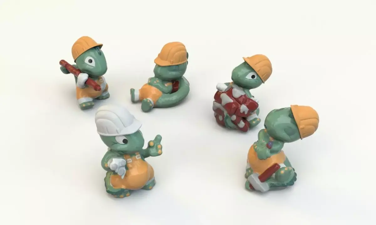 Kinder Surprise dino toy collection 3D model