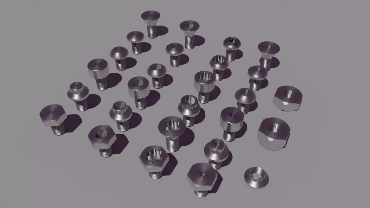 24 bolt and  3 nut 3d model 3D model