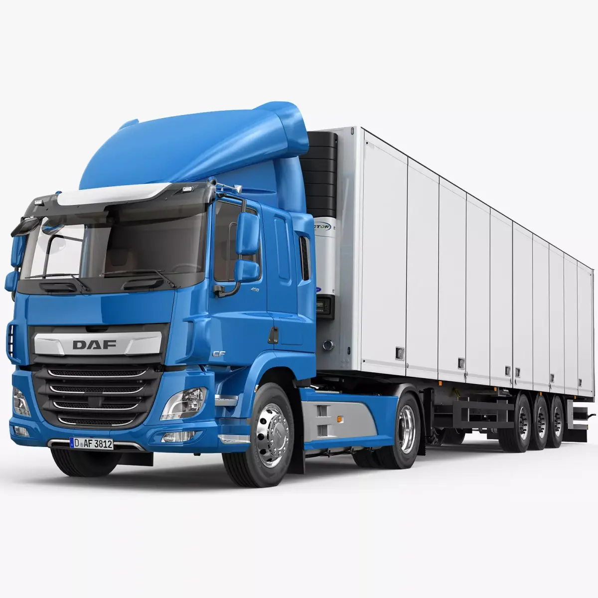 DAF CF Sleeper Cab With detailed Semi-trailer 3D model