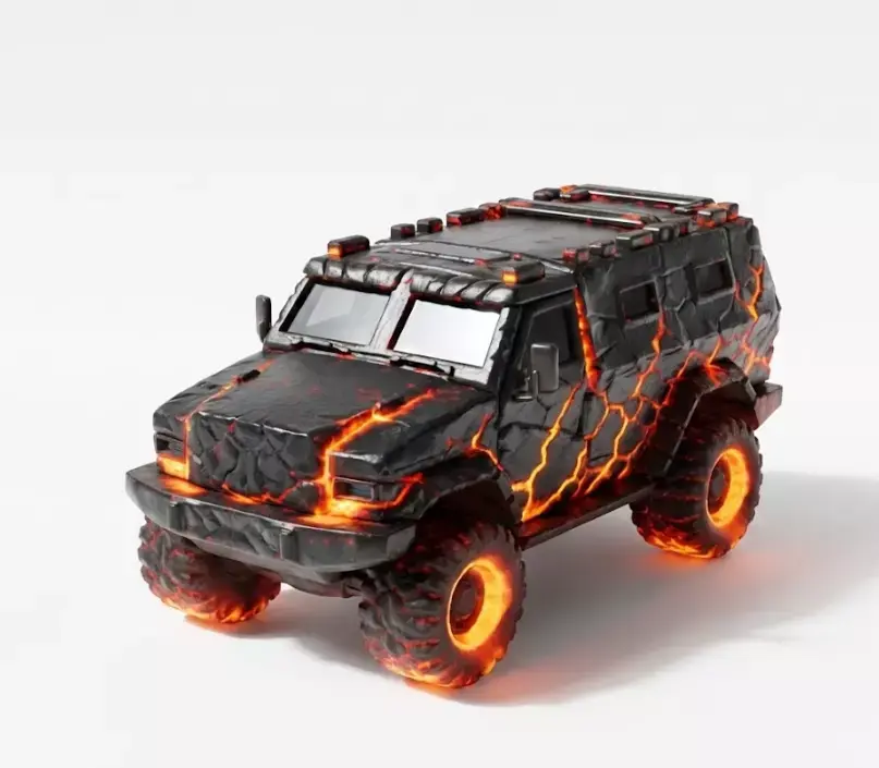 Obsidian Fury Magma Truck 3D Model Low-poly 3D model
