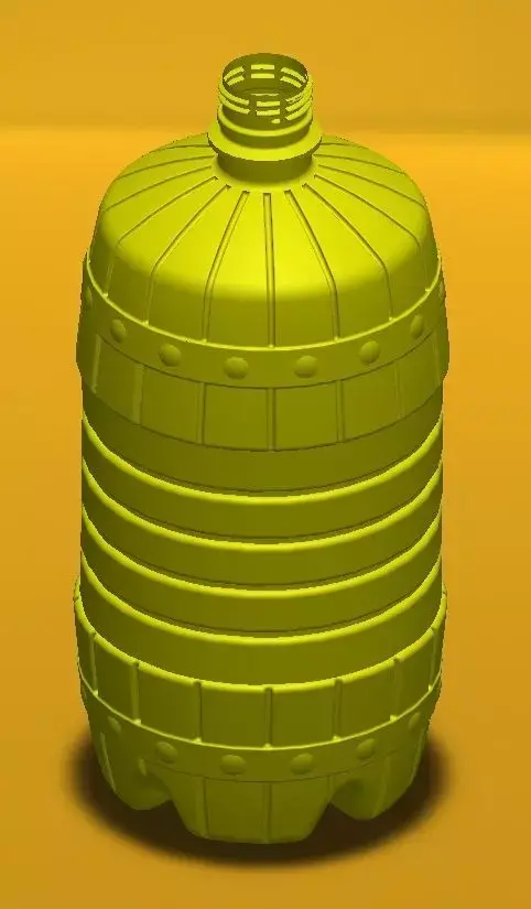Plastic bottle one and a half liters type barrel 3D print model