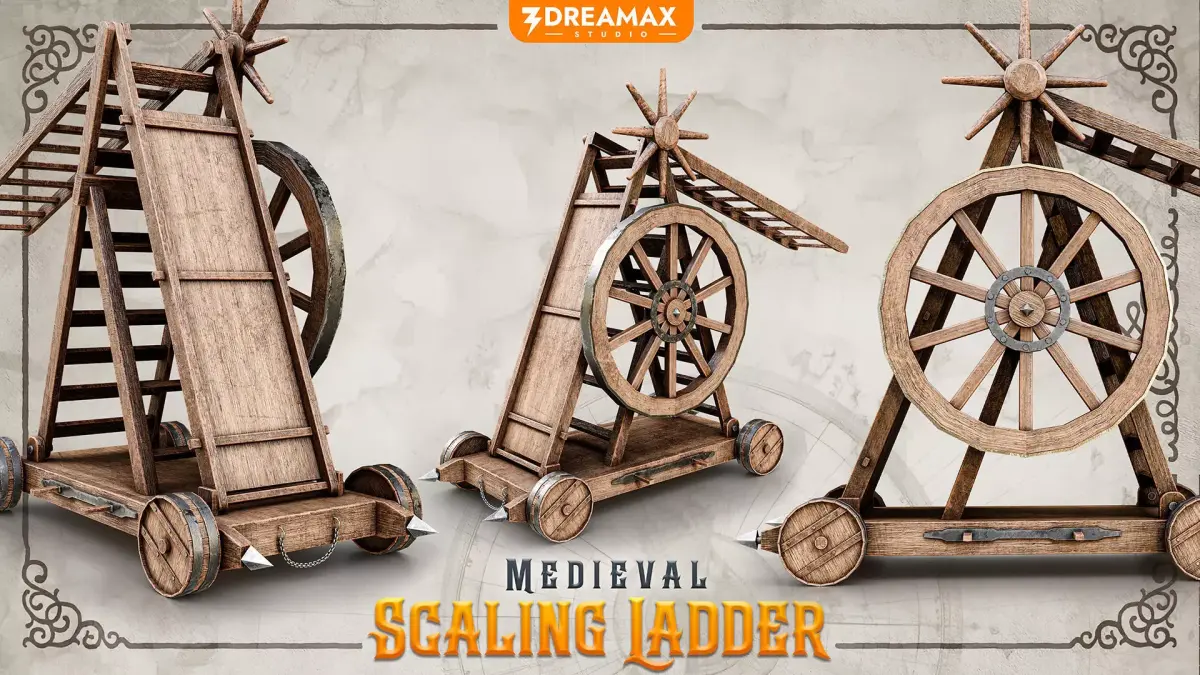 Medieval Scaling Ladder Low-poly 3D model