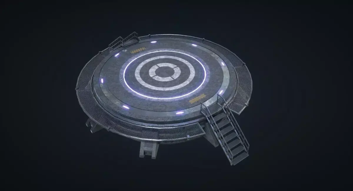 Mars Kit Bash - Landing Pad Low-poly 3D model
