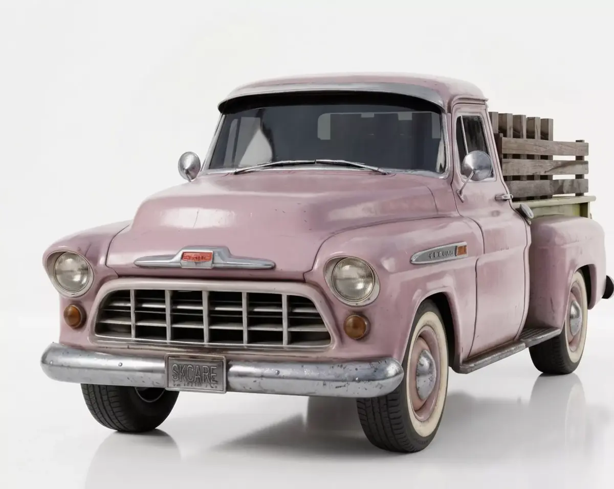 Realistic 50s Classic Pickup Truck 3D Model Low-poly 3D model