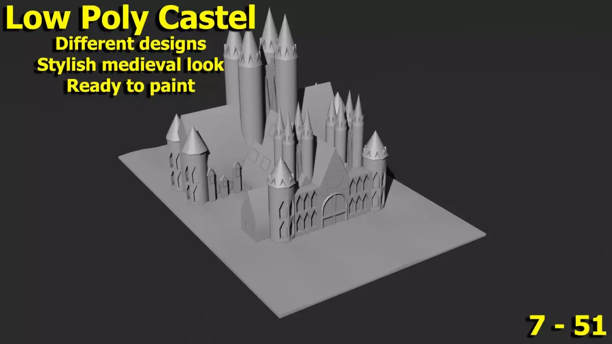 Low Poly Castle 7  Low-poly 3D model