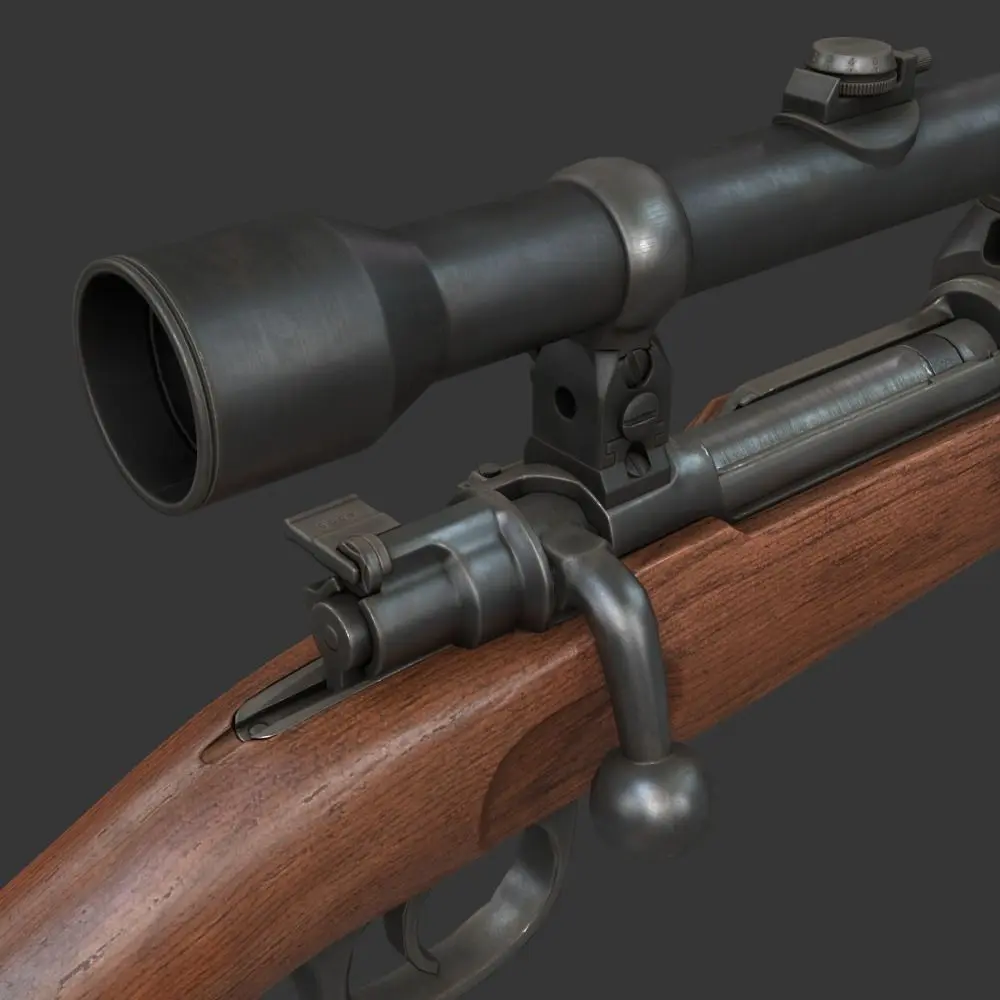 Karabiner 98k Sniper Low-poly 3D model