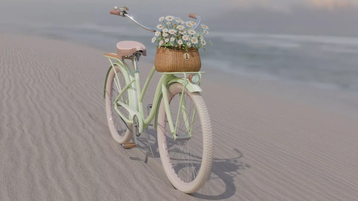 Womens Beach Cruiser - Pastachio Green 3D model