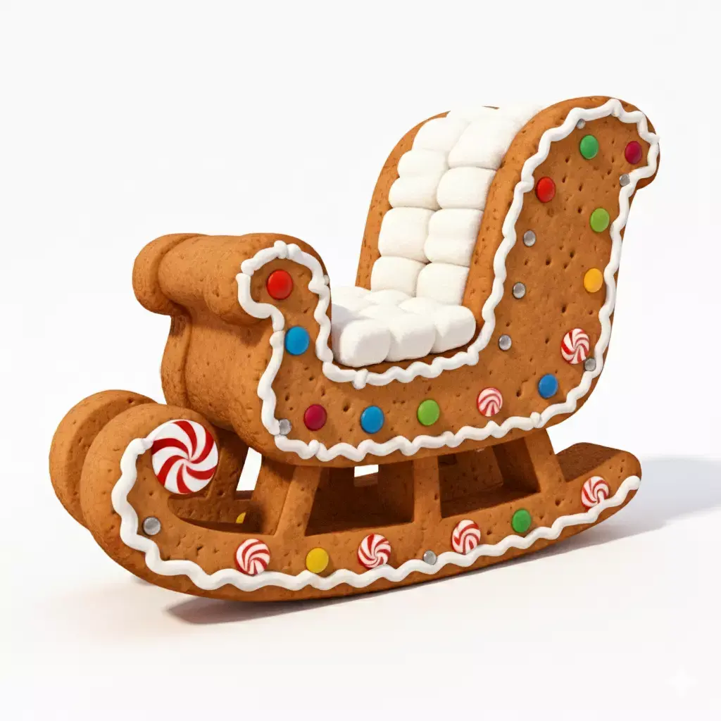 Sugar Rush Gingerbread Sleigh 3D Model Low-poly 3D model