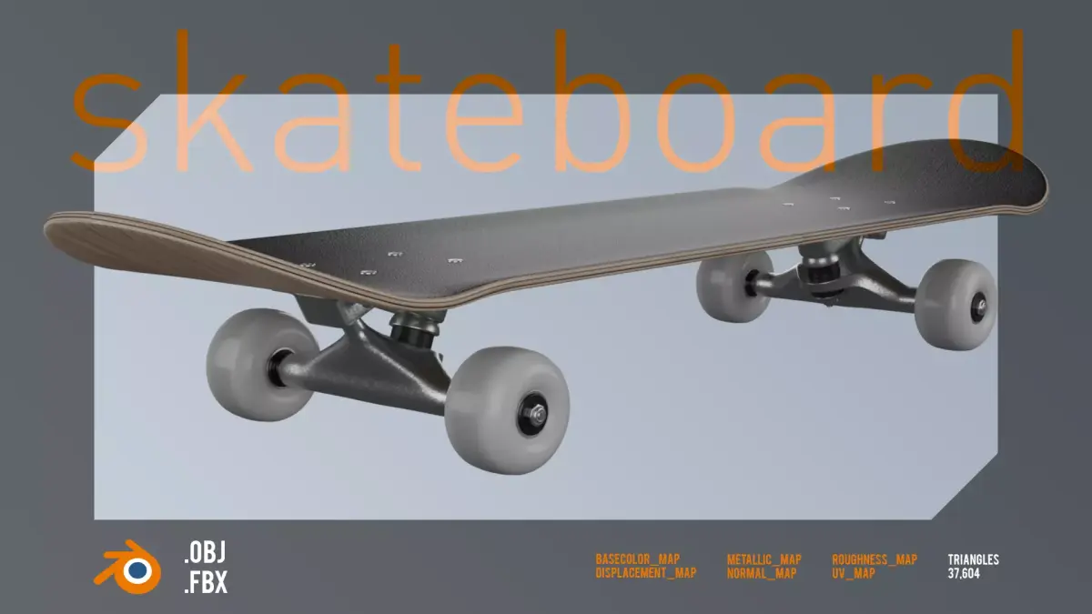 Skateboard 3D Model 3D model