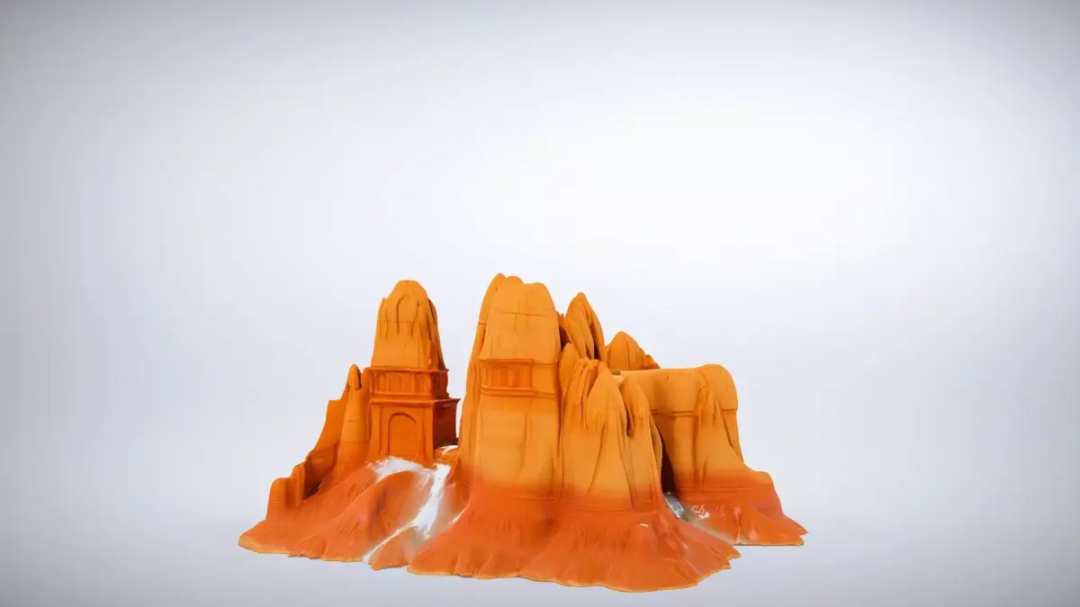 Ancient Canyon Fortress model pack Low-poly 3D model