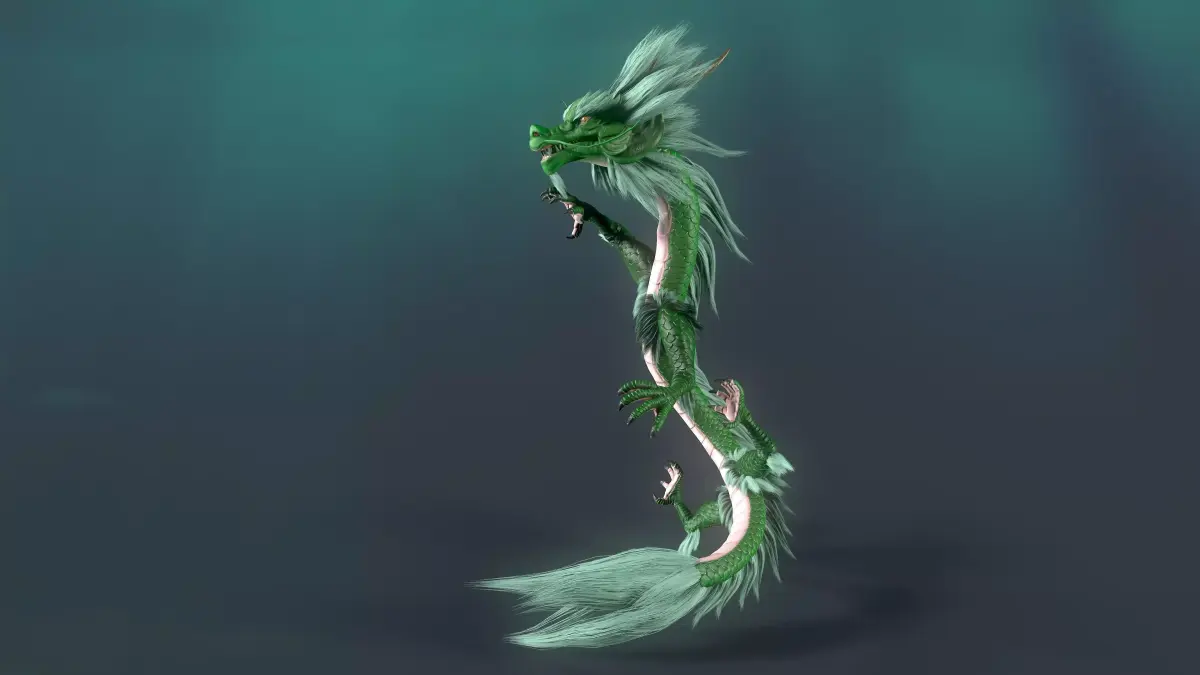 Chinese dragon loong Low-poly 3D model get