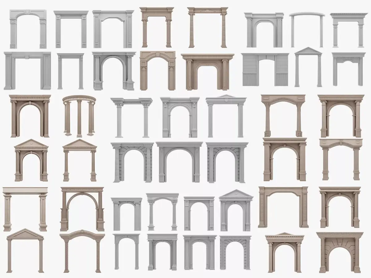 Arched facade columns doorway pilaster Pack