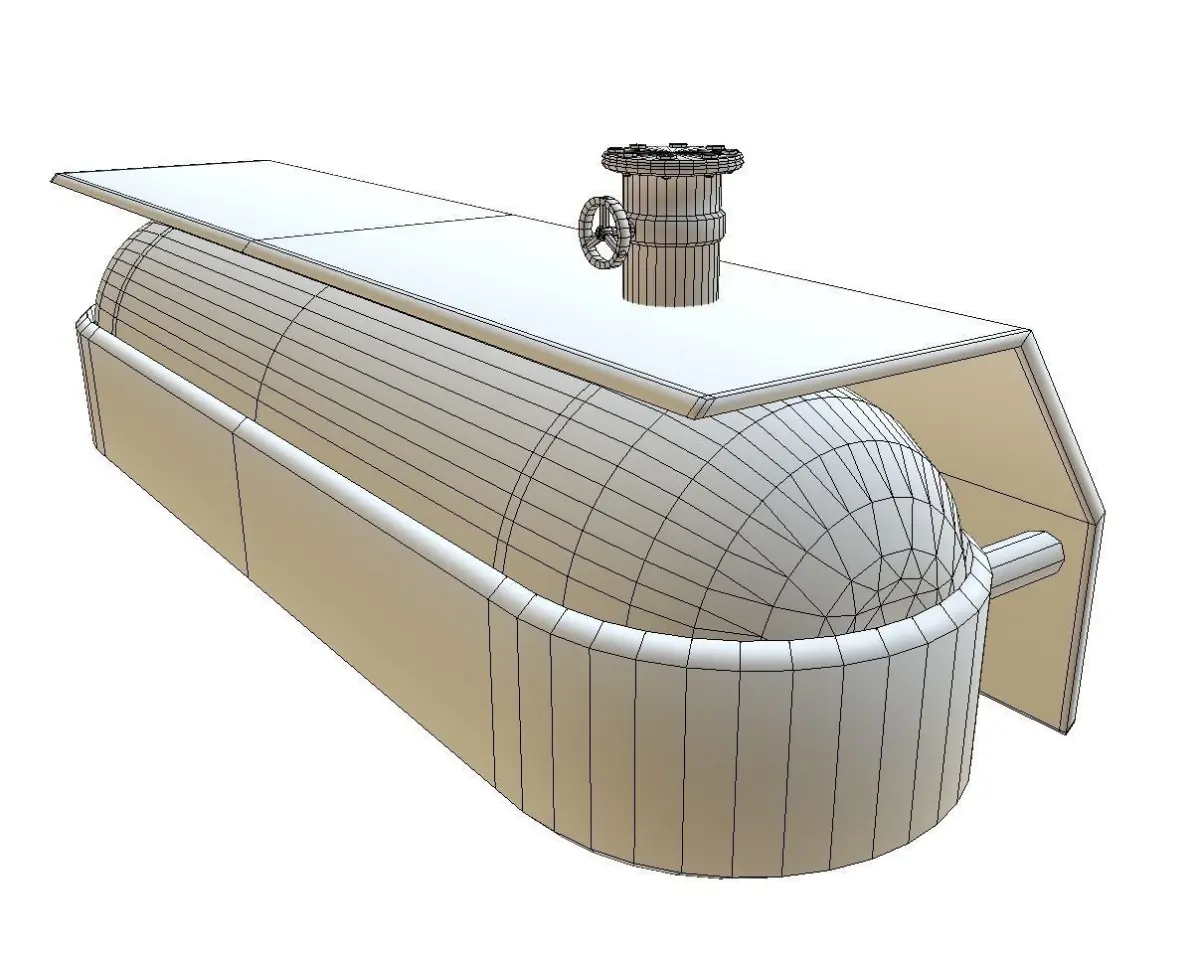 Fuel Tank Low Poly Model Low-poly 3D model