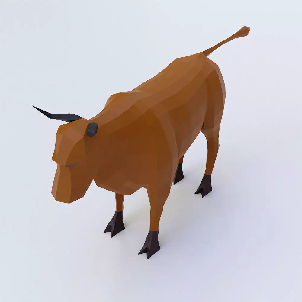 Cow 3d model polygonal bull Low-poly 3D model