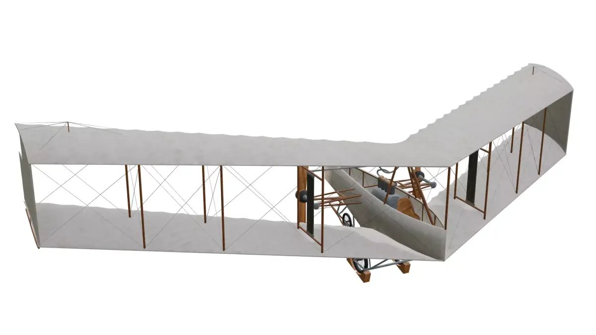 Dunne D5 Biplane Low-poly 3D model