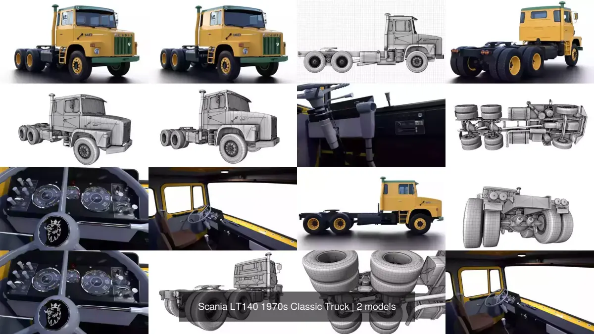Scania LT140 1970s Classic Truck 3D Model Pack