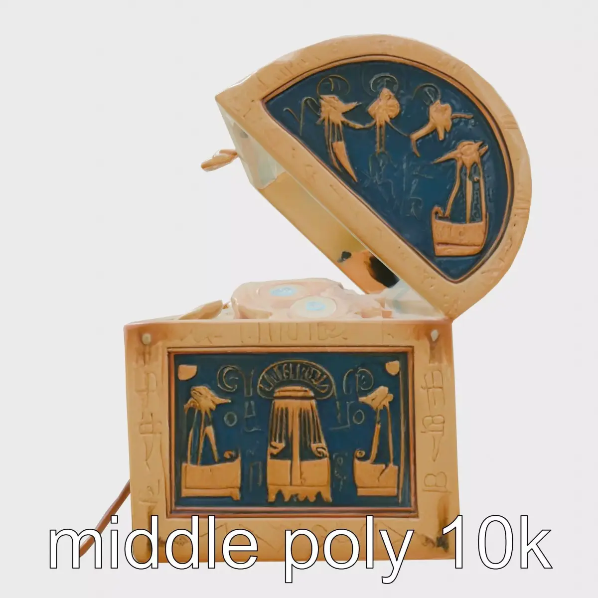 Ancient Egyptian Treasure Chest with Lapis Lazuli and Gold Low-poly 3D model