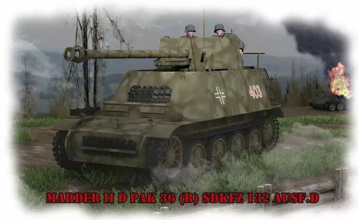 Marder II Pak 36R Sdkfz 132 Ausf D 3D model
