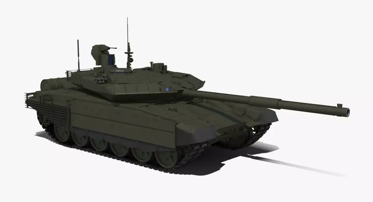 T-90 MS Green Clean Low-poly 3D model