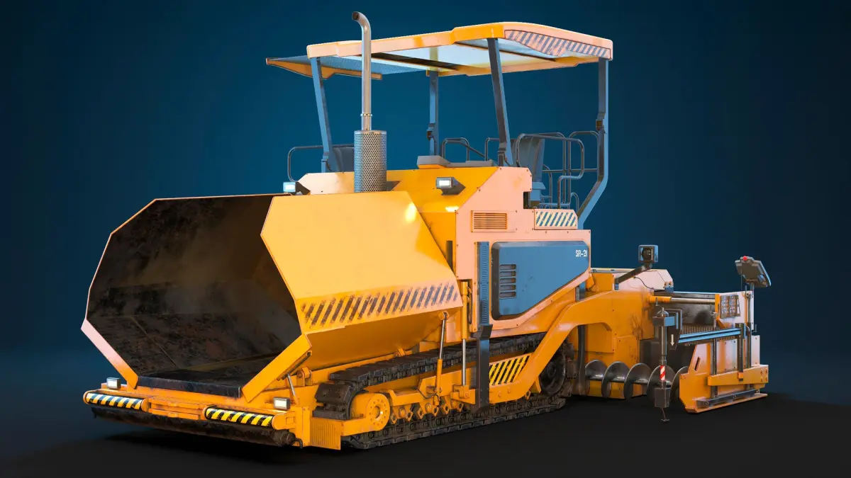 Asphalt Paver PBR 3D model