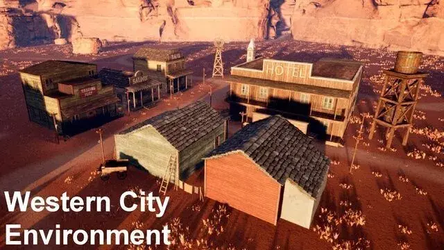Western City Pack for Unreal Engine 5 Low-poly 3D model