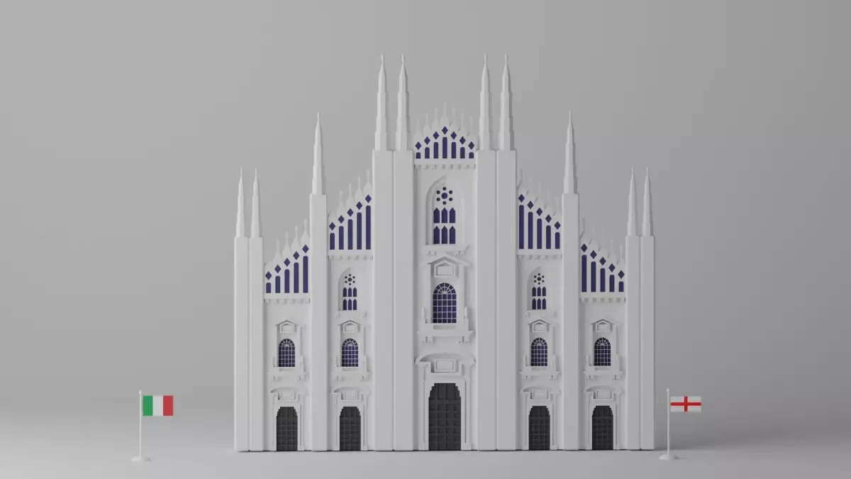 Milan Cathedral Duomo di Milano Facade Low-poly 3D model