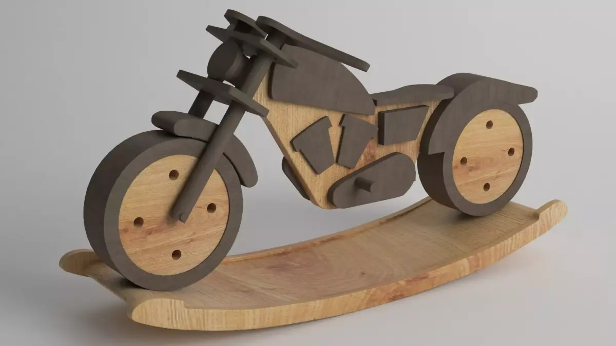 Wood Toy Motorbike 3D model
