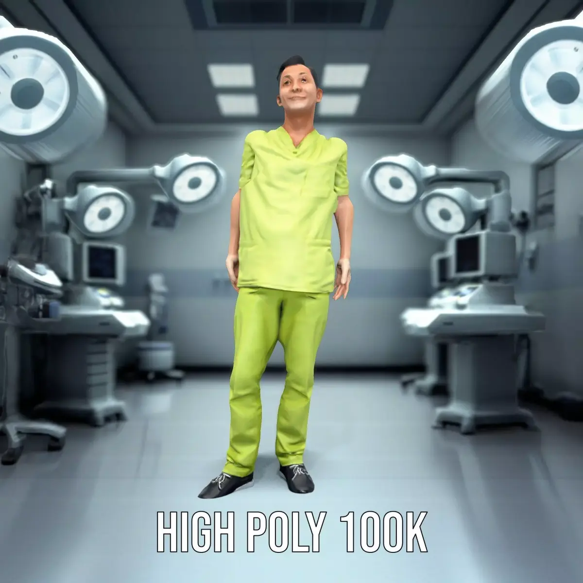 Green Scrub Outfit model pack Low-poly 3D model