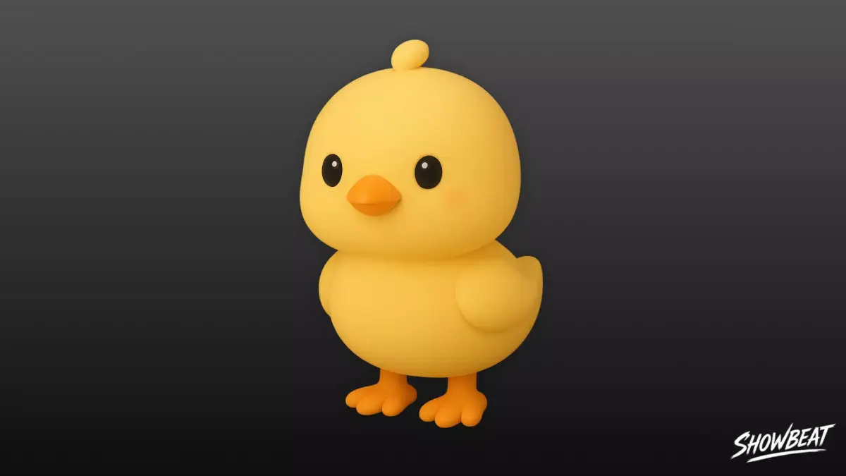 Cartoon Plush Chick Low-poly 3D model