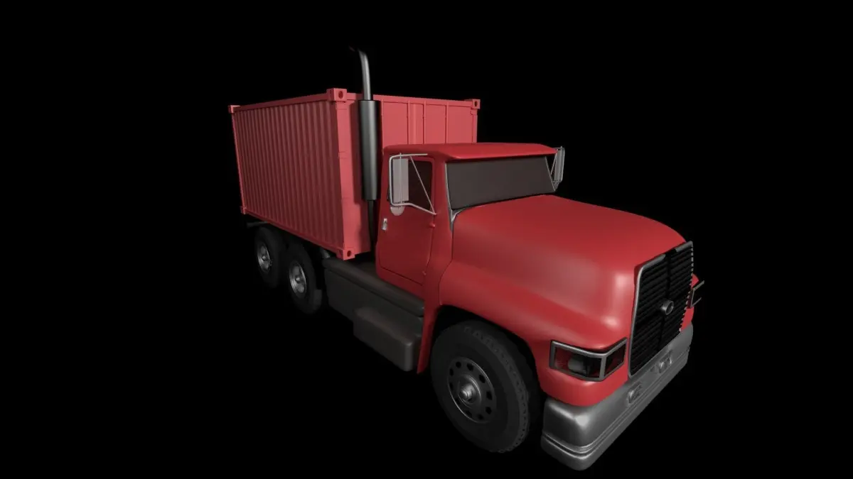 Truck and container  3D model
