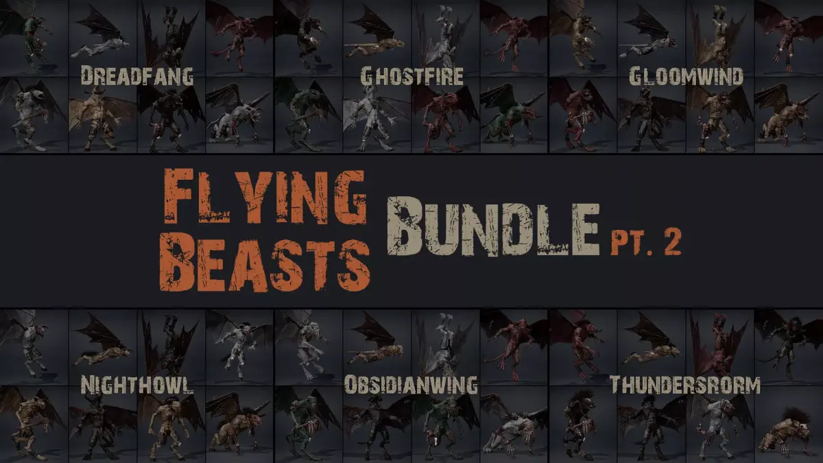Flying Beasts Bundle Part 2 3D Model Pack