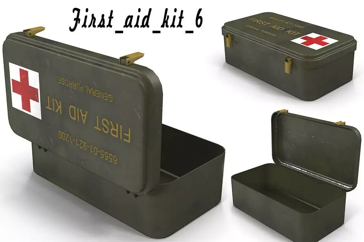 First aids kit 6 Low-poly 3D model