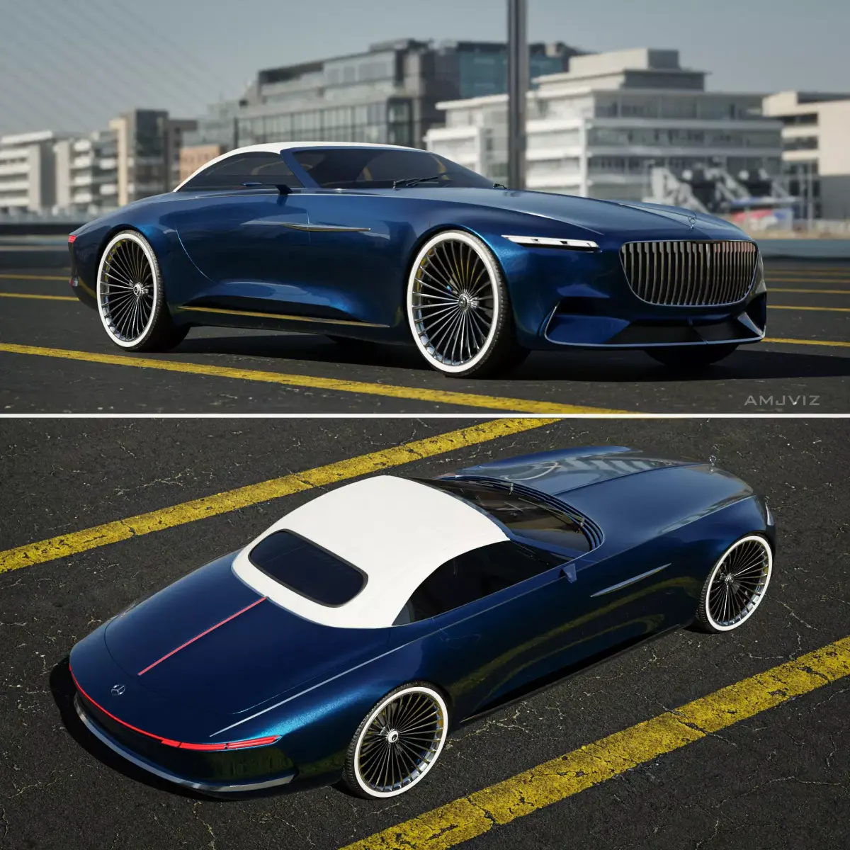 Mercedes Benz Maybach Free low-poly 3D model