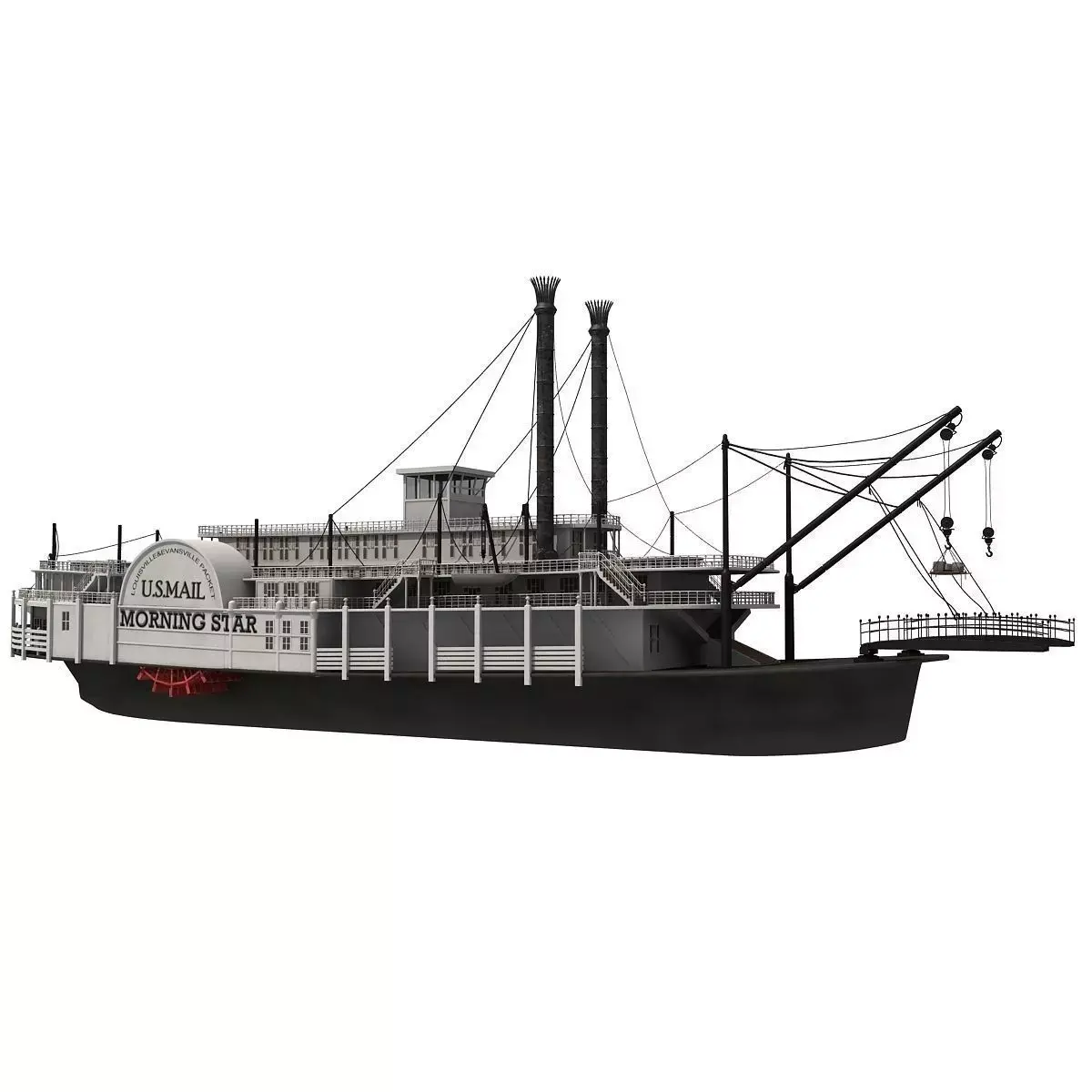 Paddle Steamer River Boat 3D model