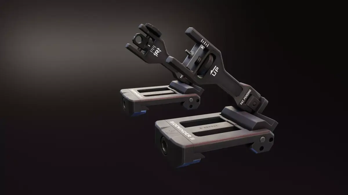 Sidewinder 2 BUIS sights Low-poly 3D model