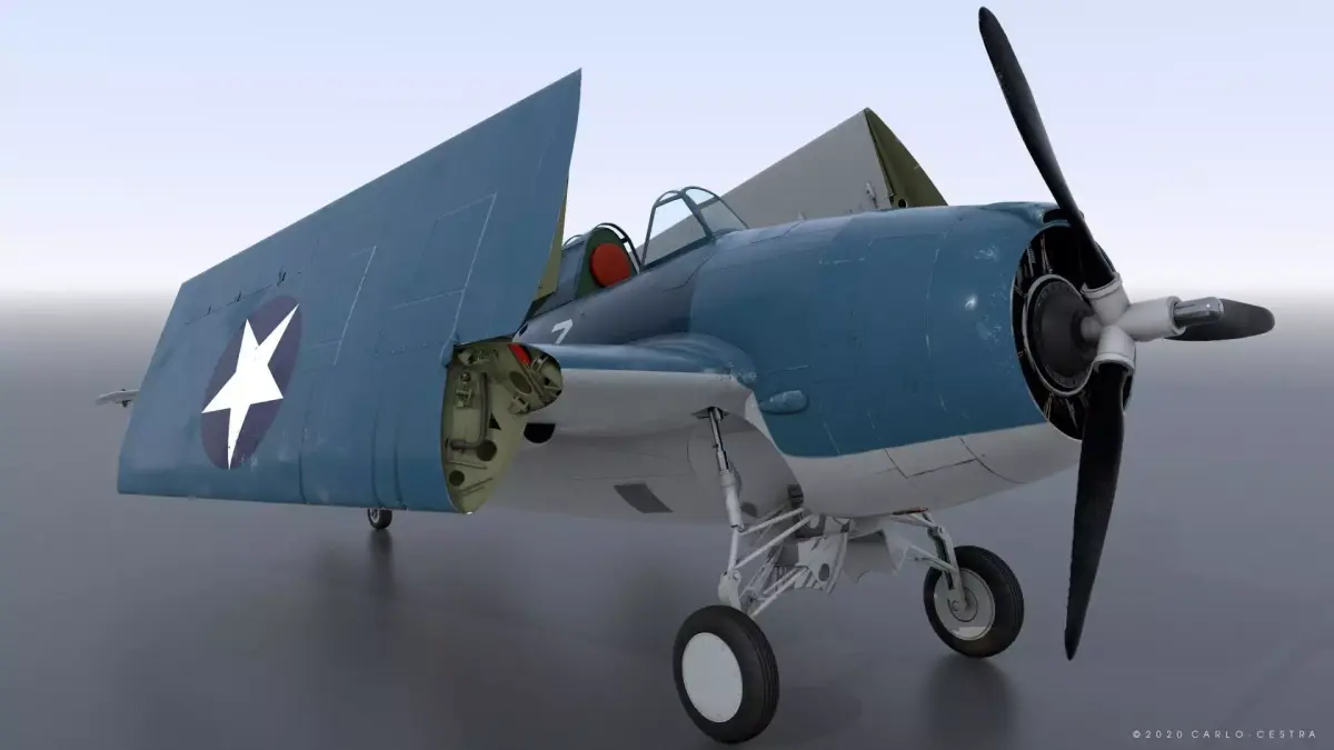F4F-4 9-GF-7 - Rigged Low-poly 3D model