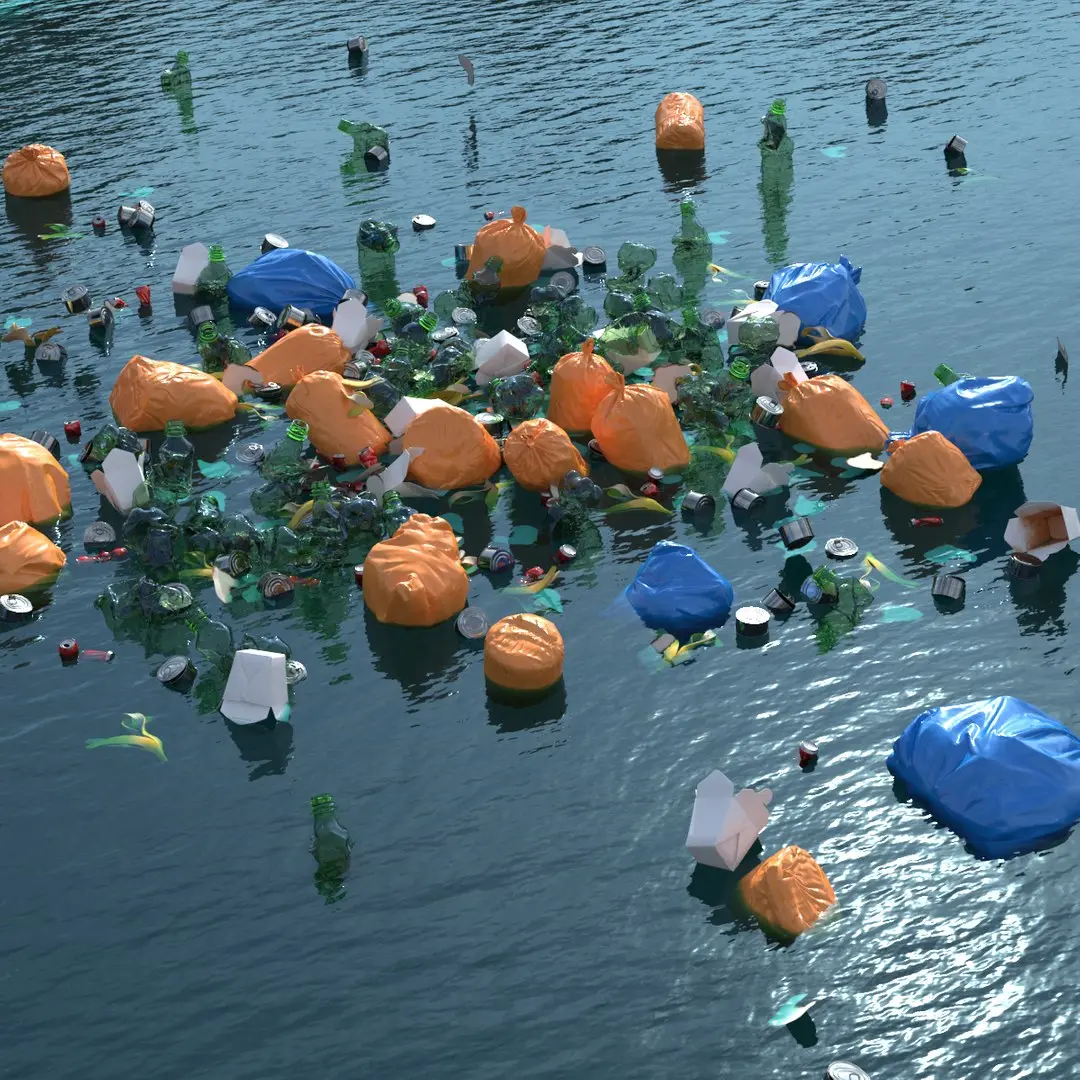 Trash Concentration Area at Sea 3D model