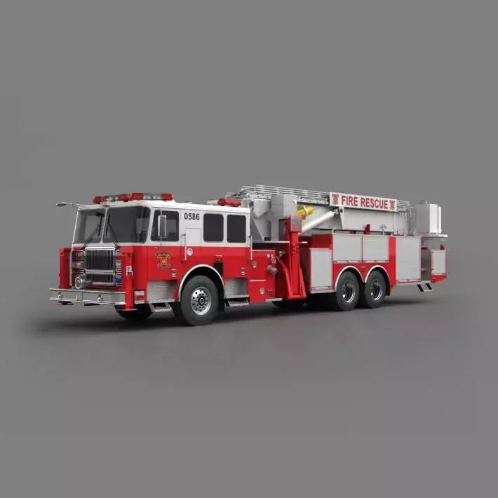 Fire Truck   Red 3D model