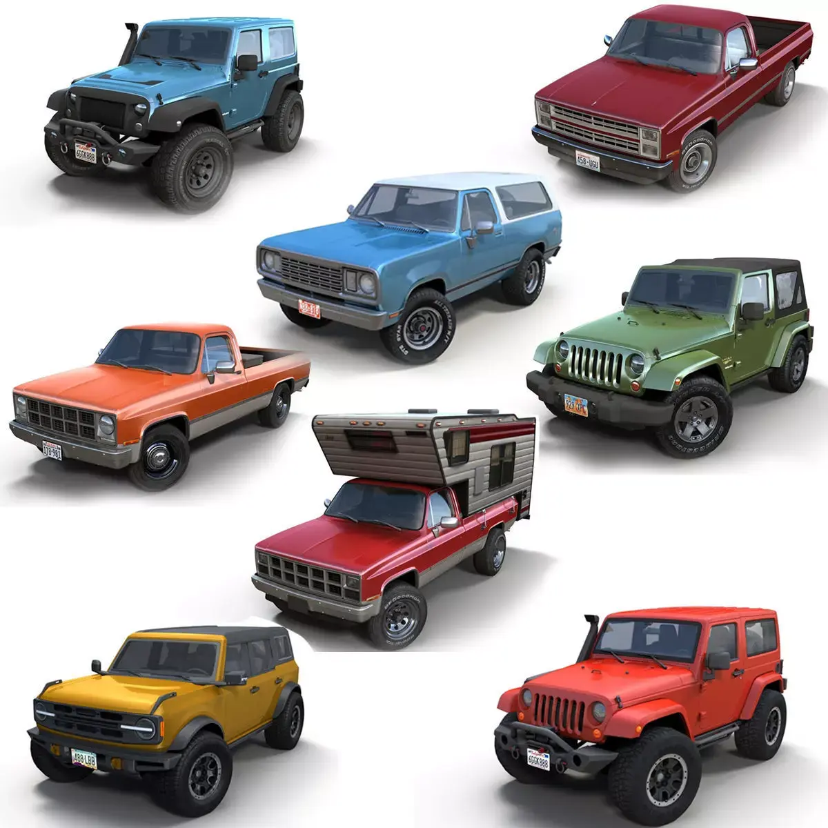 Offroad vehicles collection 3D Model Pack