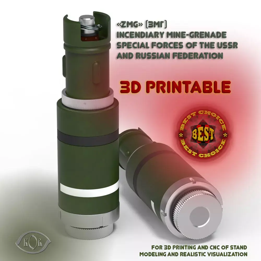 Incendiary mine-grenade ZMG special forces  3Dprintable Moulage 3D model