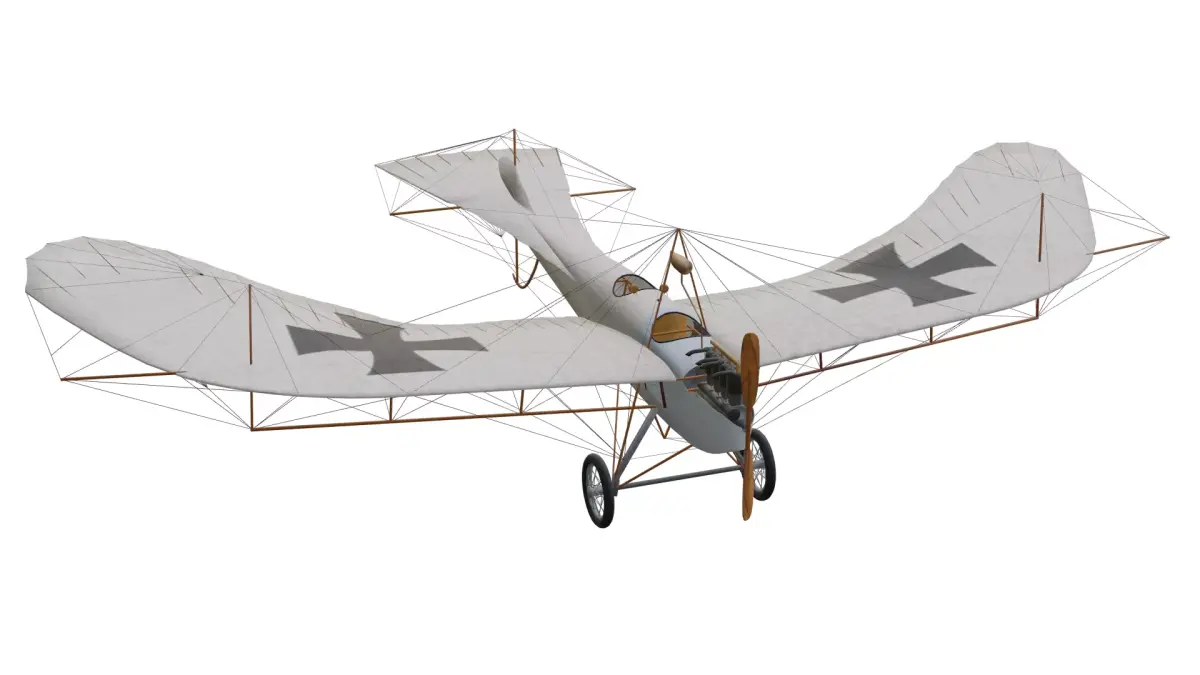 Historic Monoplane Etrich Taube Low-poly 3D model