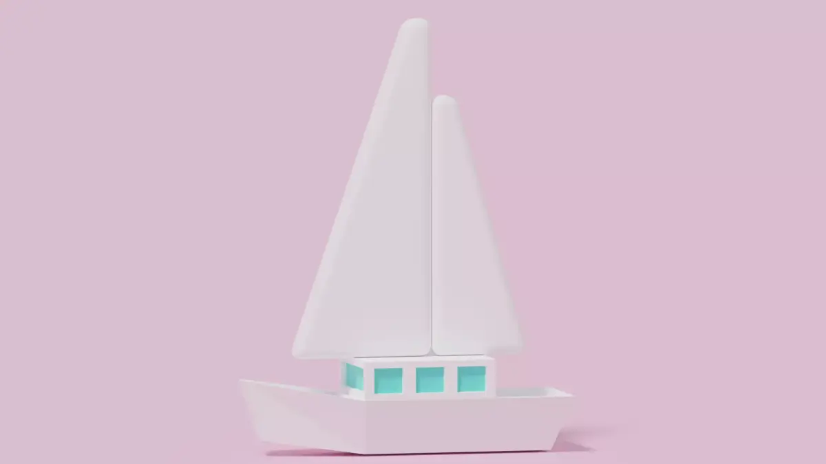 Cartoon Sailing Yacht Low-poly 3D model