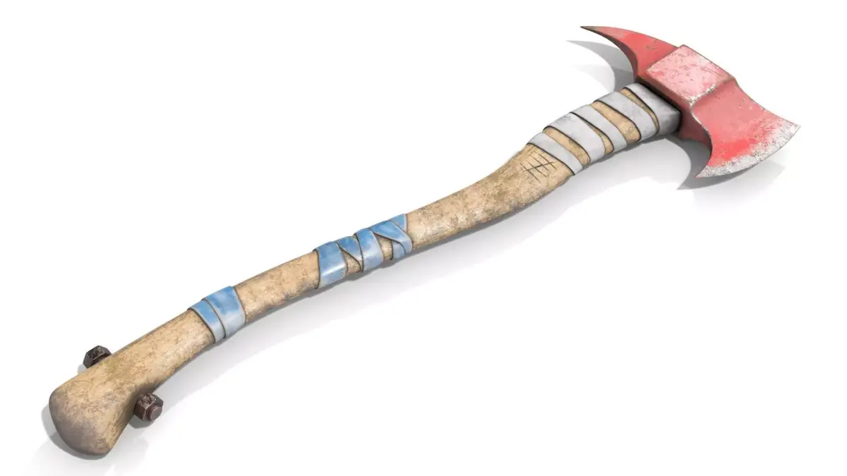 Fire Axe Low-poly 3D model 7